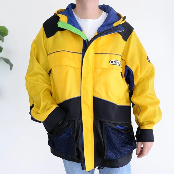 Tommy Hilfiger Vintage Y2K Yellow Ski Windbreaker Jacket ~Yellow ~Xlarge - Picture 2 of 16